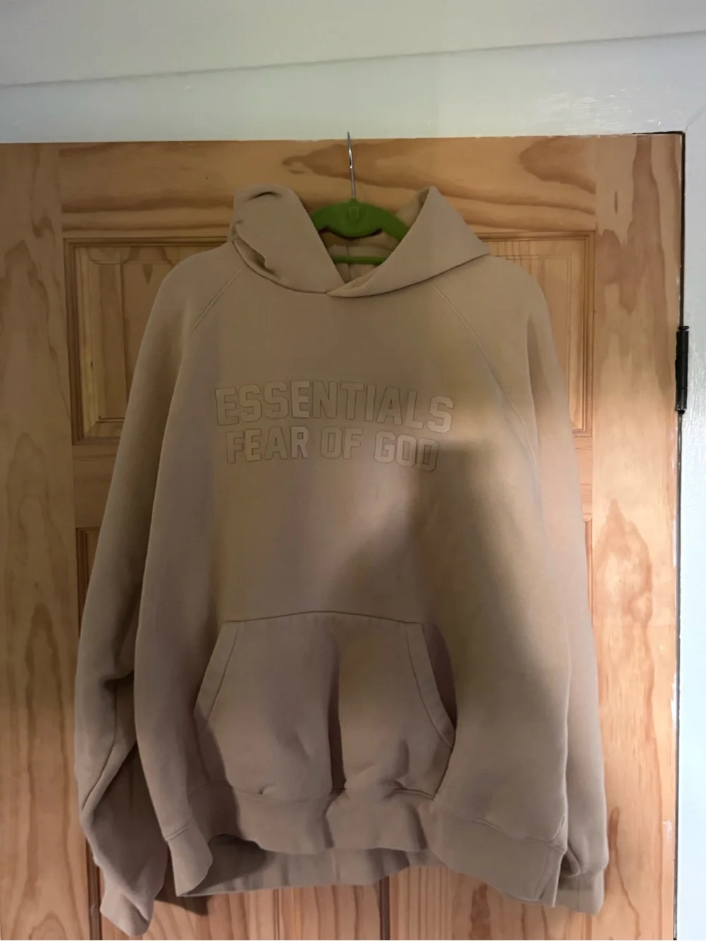 Fear of God ESSENTIALS Tan Pullover Hoodie with Raised Logo